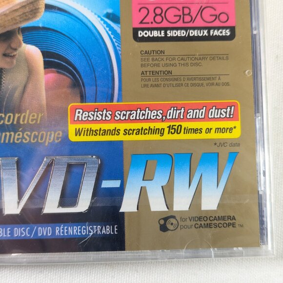 3 x New in plastic JVC DVD-RW Camcorder disc 60 mins / 2.8GB - Picture 4 of 6
